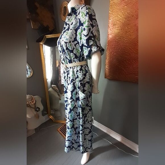 Zara Navy and White Floral Maxi Dress - Picture 14 of 15